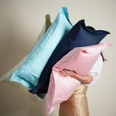 Maki Home %100 Pamuklu Volanlı Süs Dikişli Sütlü Kahve 2 Adet 50x70 Yastık Kılıfı - 5