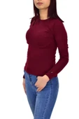 Kadın Düz Renk Vücuda Oturan Uzun Kollu Sweatshirt BGL-ST04209 thumbnail 6