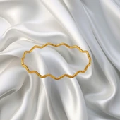 22 Ayar Simli Dalgalı Ajda Bilezik - 2