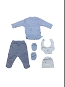 Bibaby Biorganic Love Floral 5'Li Hastane Çıkış Seti 62360 Ekru Lila - 1