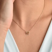 14 Ayar Altın Kaplama Minimal Taşlı Kelebek Kolye - CNS00609 - 3