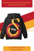Galatasaray Orijinal Lisanslı Büyük Logo Çocuk Sweat Hediyelik Ahşap Kutulu - 2