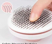 Kavis Uçlu Kedi Köpek Banyo Ve Tarama Tarağı Kendini Temizleyen Tüy Toplama Fırçası thumbnail 4