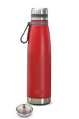 Çift Kat Paslanmaz Çelik Bardaklı 850 ml Taşıma Şeritli Termos Kamp Bebek Mama Termosu-8691 - 1