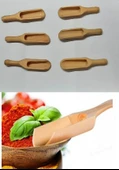 6 lı Ahşap Mini Baharat Küreği 9 Cm - 1