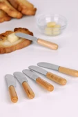 5 Parça Bıçaklı Tereyağı Bıçağı - Mini Spatula Ahşap Saplı Set - 2