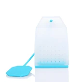 Poşet Çay Şeklinde Silikon Yaprak Çay Süzgeci Çay Kaşığı Demlik Topu Bitki Çayı Filtresi thumbnail 2