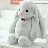Uyku Arkadaşım PAPYONLU Uzun Kulak Bunny Peluş Tavşan 65 cm thumbnail 2