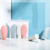 3Lü Seyahat Tipi - Kozmetik  - Krem- Şampuan -Losyon Kutuları 60 ML Kilitli Poşetli Etiketli - 3