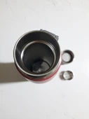 Çift Kat Paslanmaz Çelik Bardaklı 850 ml Taşıma Şeritli Termos Kamp Bebek Mama Termosu-8691 - 3