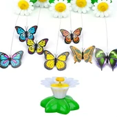 Pilli Hareketli Dönen Kelebek Kedi Oyuncağı Catch Butterfly thumbnail 3