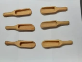 6 lı Ahşap Mini Baharat Küreği 9 Cm - 4