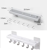 Duvara Monte Yapışkanlı Bıçak Tutucu 6 Kancalı Kepçe Askısı thumbnail 4