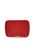 10 Adet Büyük Kırmızı Plastik Servis Tepsisi  Kırılmaz Lokanta Büfe Fast Food Kullanım ( 53 x37 Cm) - 4