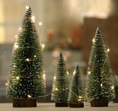 Yılbaşı Ağacı - Masa Ağacı Kütüklü 10 Cm thumbnail 5