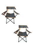 lethe boards  2 li Kamp Sandalyesi Katlanır Sandalye Piknik Sandalyesi Omuz Askılı Taşıma Çantalı - 1