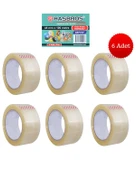 Hasbros Akrilik Koli Bandı 45x100 Metre Şeffaf 6lı HBR0237 - 1