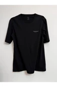 Skatinger  Modal-Pamuk Kumaş Oversize Düz Renk Siyah Tişört Nefes Alabilen Bisiklet Yakalı T-Shirt - 1