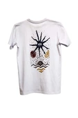 lethe boards  Modal-Pamuk Kumaş Oversize Tişört Nefes Alabilen Baskılı Bisiklet Yaka Beyaz Kadın T-shirt - 2