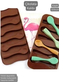Kaşık Desen Çikolata Kalıbı BPA FREE Buz Kalıbı Silikon Tatlı Kalıbı Yapışmaz Kalıp - 1