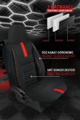KURRA STORE Nissan Tida uyumlu tam set 5 koltuk tay tüyü oto kılıfı siyah thumbnail 4