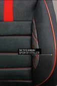 KURRA STORE Fiat Multipla uyumlu tam set 5 koltuk tay tüyü oto kılıfı siyah thumbnail 6