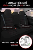 KURRA STORE Toyota Prius uyumlu tam set 5 koltuk tay tüyü oto kılıfı siyah thumbnail 3