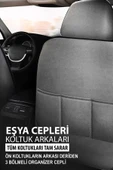 KURRA STORE Peugeot 206  Uyumlu 5 KOLTUK TAM SET DERİ OTO KOLTUK KILIFI TERLETME KOKMA YAPMAZ GRİ - 5