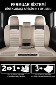 KURRA STORE Dacia Logan Mcv Ambiance 1.6 Lpg Euro5 7 Kisilik 2011  PİKE KUMAŞ TAM SET OTO KOLTUK KILIFI BEJ - 2