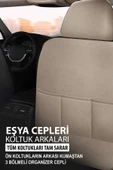 KURRA STORE Dacia Logan Mcv Ambiance 1.6 Lpg Euro5 5 Kisilik 2013  PİKE KUMAŞ TAM SET OTO KOLTUK KILIFI BEJ - 4