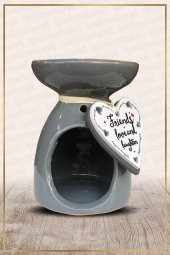 Gri Seramik Buhurdanlık Kalp Friendly - 1