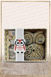 Baykuş Temalı Yeşil Seramik Buhurdanlık - 1