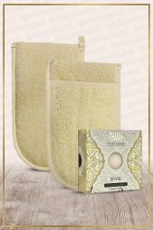 Kabak Lifi Kese Çift Taraflı El Geçmeli + Salyangoz (Snail) Sabunu Banyo Hamam Kesesi Spa Seti - 1