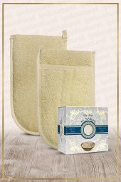Kabak Lifi Kese Çift Taraflı El Geçmeli +  Kil Sabunu Banyo Hamam Kesesi Spa Seti - 1