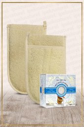 Kabak Lifi Kese Çift Taraflı El Geçmeli + Keçi Sütü Sabunu Banyo Hamam Kesesi Spa Seti - 1