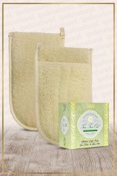 Kabak Lifi Kese Çift Taraflı El Geçmeli +  Çay Ağacı (Çayağacı)  Sabunu Banyo Hamam Kesesi Spa Seti - 1