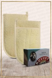 Kabak Lifi Kese Çift Taraflı El Geçmeli + Yosun Sabunu Banyo Hamam Kesesi Spa Seti - 1