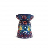 Nakış İşlemeli Seramik Buhurdanlık Lacivert ve Çilek Yağı Setli - 2