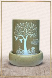 Buhurdanlık Baskılı Doğa Temalı Kahve - 1