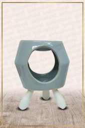 Ahşap Ayaklı Gri Buhurdanlık - 1