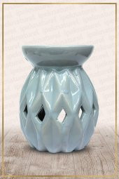 Ananas Desenli Gri Seramik Buhurdanlık - 1