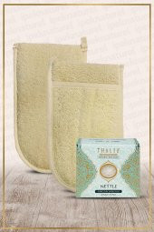 Kabak Lifi Kese Çift Taraflı El Geçmeli + Isırgan Sabunu Banyo Hamam Kesesi Spa Seti - 1