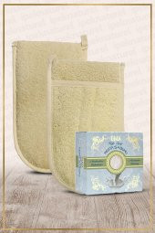 Kabak Lifi Kese Çift Taraflı El Geçmeli + Kefir Sabunu Banyo Hamam Kesesi Spa Seti - 1