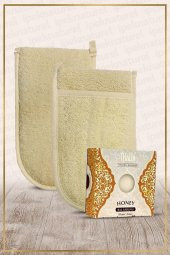 Kabak Lifi Kese Çift Taraflı El Geçmeli + Bal Sabunu Banyo Hamam Kesesi Spa Seti - 1