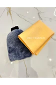 2'li Oto Yıkama Seti: Mikrofiber Araba Yıkama Eldiveni ve Güderi Bez 50x70cm - İz ve Leke Bırakmaz - 1