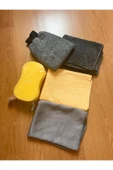 euroist 5'li Oto Yıkama Seti - Oto Yıkama Eldiveni, Güderi Bez, Mikrofiber Bez, Cam Bezi 50X70cm - 1