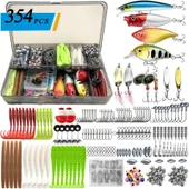 Valkyrie 354 Parça Balık Olta İğne Yem Seti Rapala Kurşun İğne Silikon Kaşık Çantalı Komple Set - 1