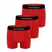 Darkzone Kırmızı Likralı 3'lü Erkek Boxer Set - 1