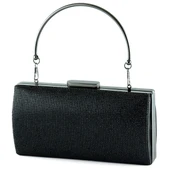 Erkan Saçmacı Siyah Saten Kristal Taşlı Metal Saplı Abiye El Çantası - 2