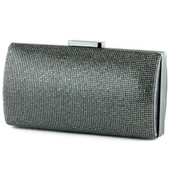 Erkan Saçmacı Antrasit Saten Kristal Taşlı Metal Saplı Abiye El Çantası - 1